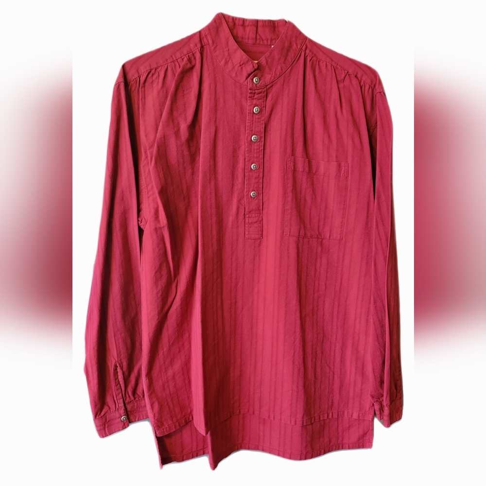 Men's Red Button-Up Shirt